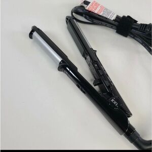 Ion Mini Ceramic Straight N' Spiral Combo Travel Styler Flat Curling Iron​​